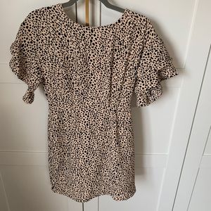 Animal print open back mini dress